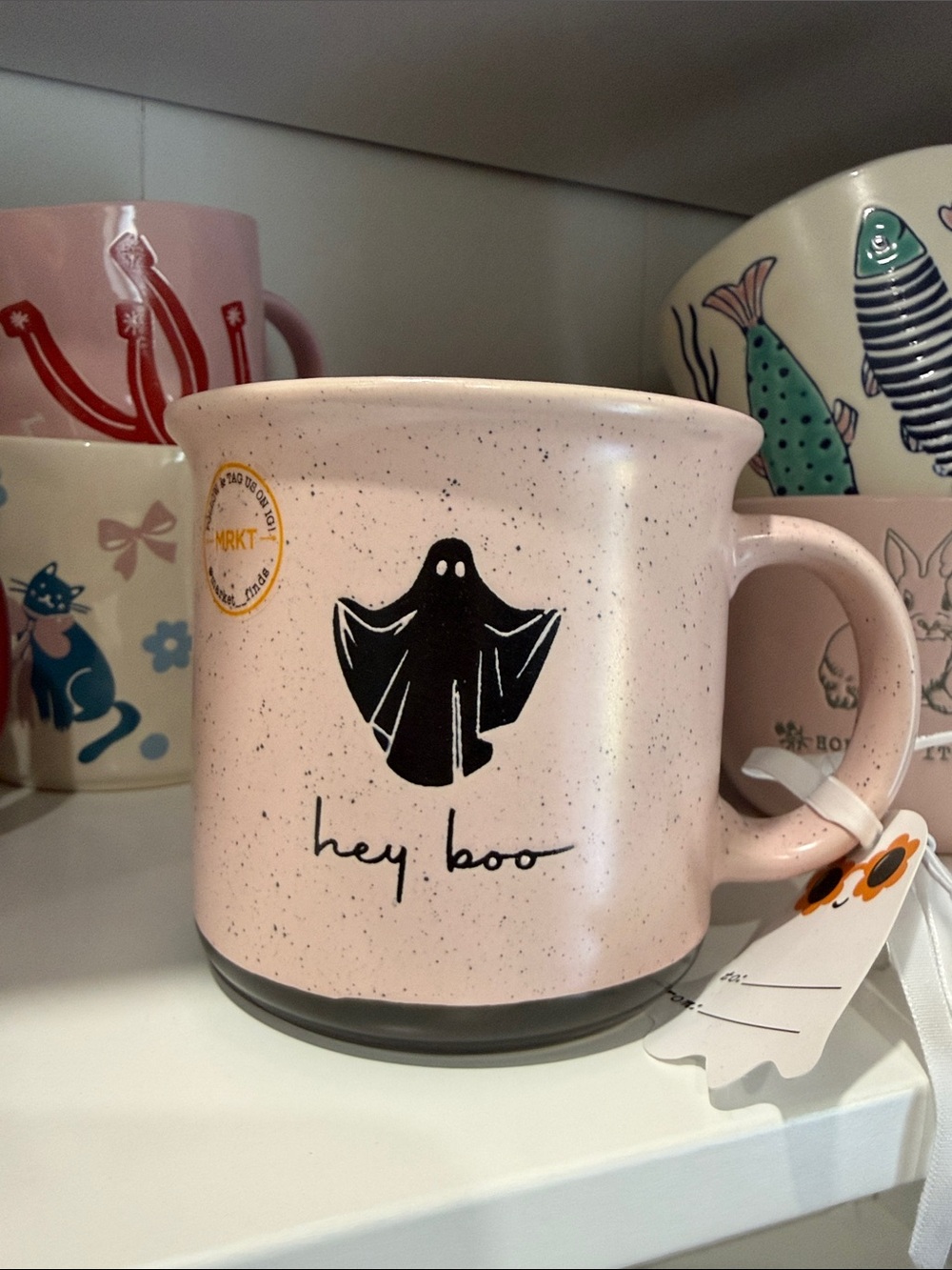 Pink 'Hey Boo' Ceramic Mug